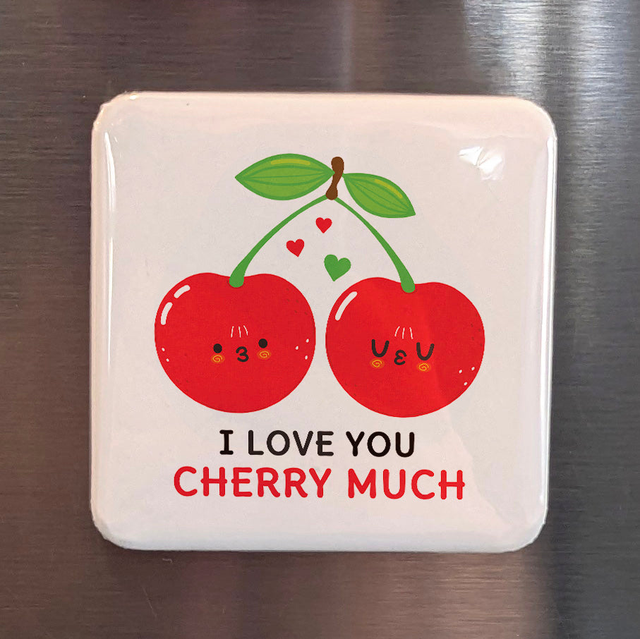 I Love You Cherry Much Magnet | A Sweet Pair | 2×2 | Made in Canada - PhiloPerse