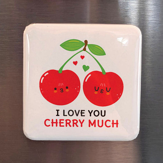 I Love You Cherry Much Magnet | A Sweet Pair | 2×2 | Made in Canada - PhiloPerse