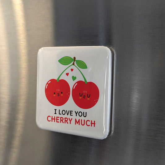 I Love You Cherry Much Magnet | A Sweet Pair | 2×2 | Made in Canada - PhiloPerse