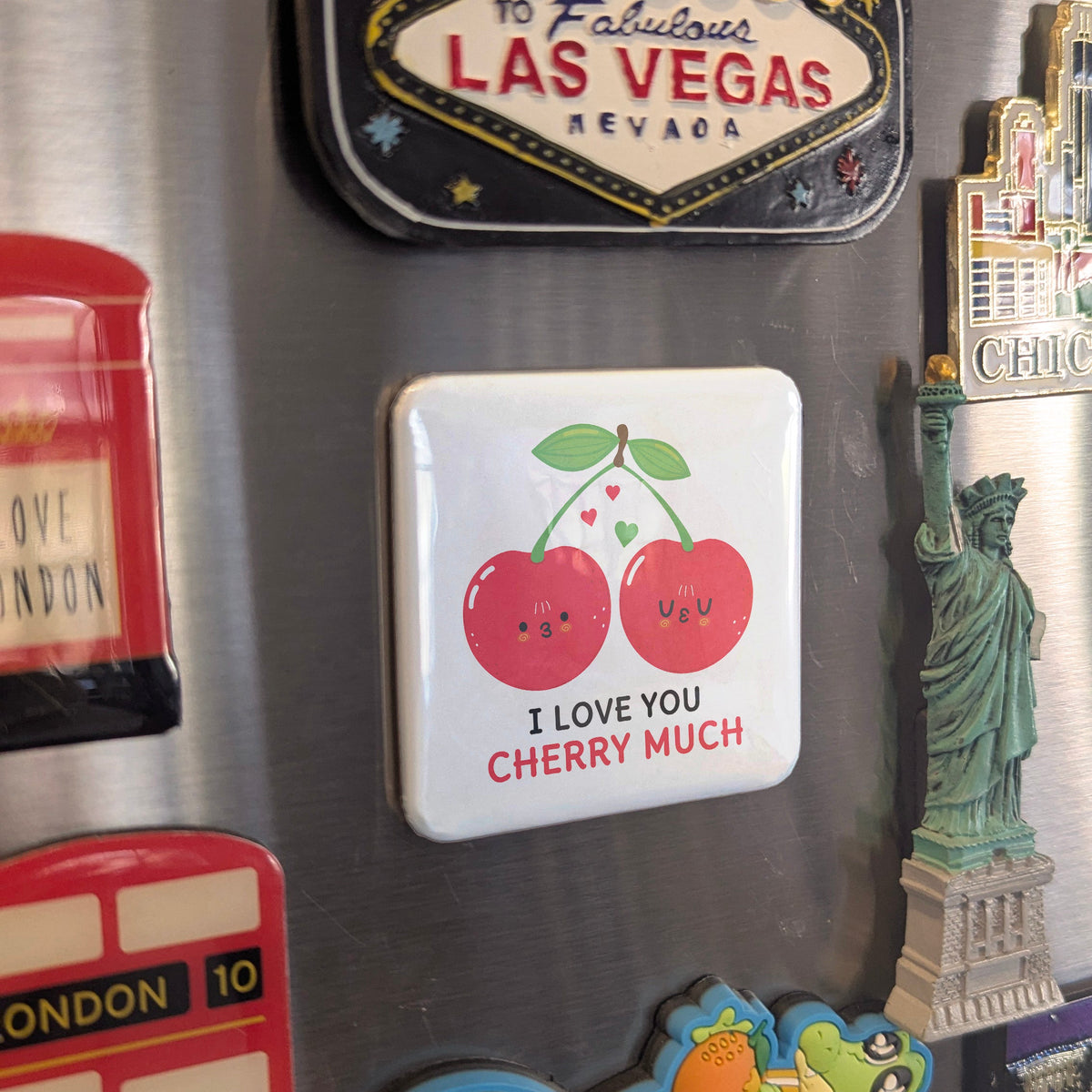 I Love You Cherry Much Magnet | A Sweet Pair | 2×2 | Made in Canada - PhiloPerse