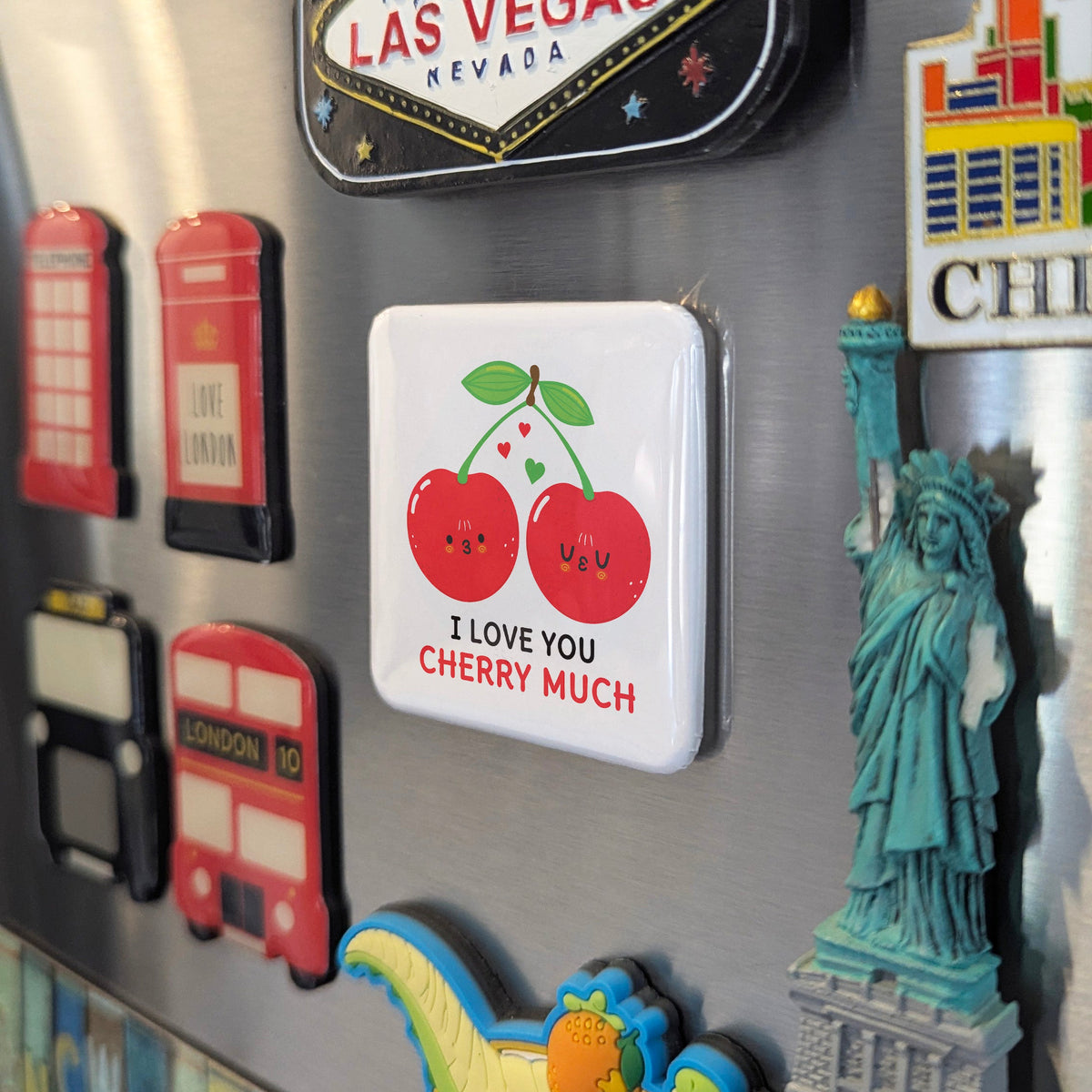 I Love You Cherry Much Magnet | A Sweet Pair | 2×2 | Made in Canada - PhiloPerse