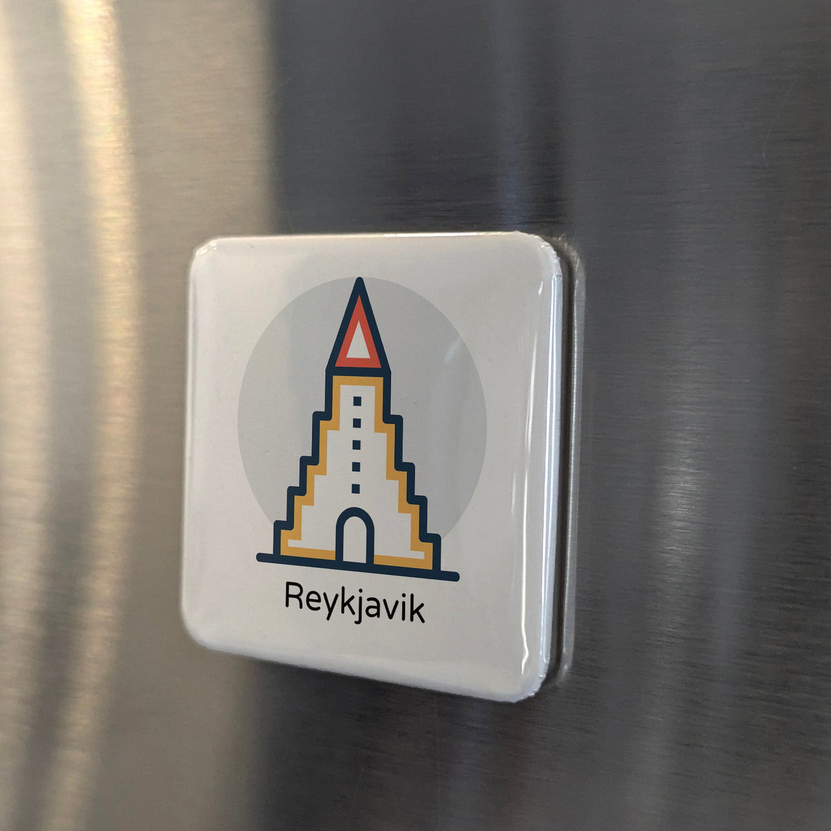 Reykjavik Iceland Magnet | Hallgrimskirkja Skyline of the Land of Fire and Ice | 2x2 | Made in Canada
