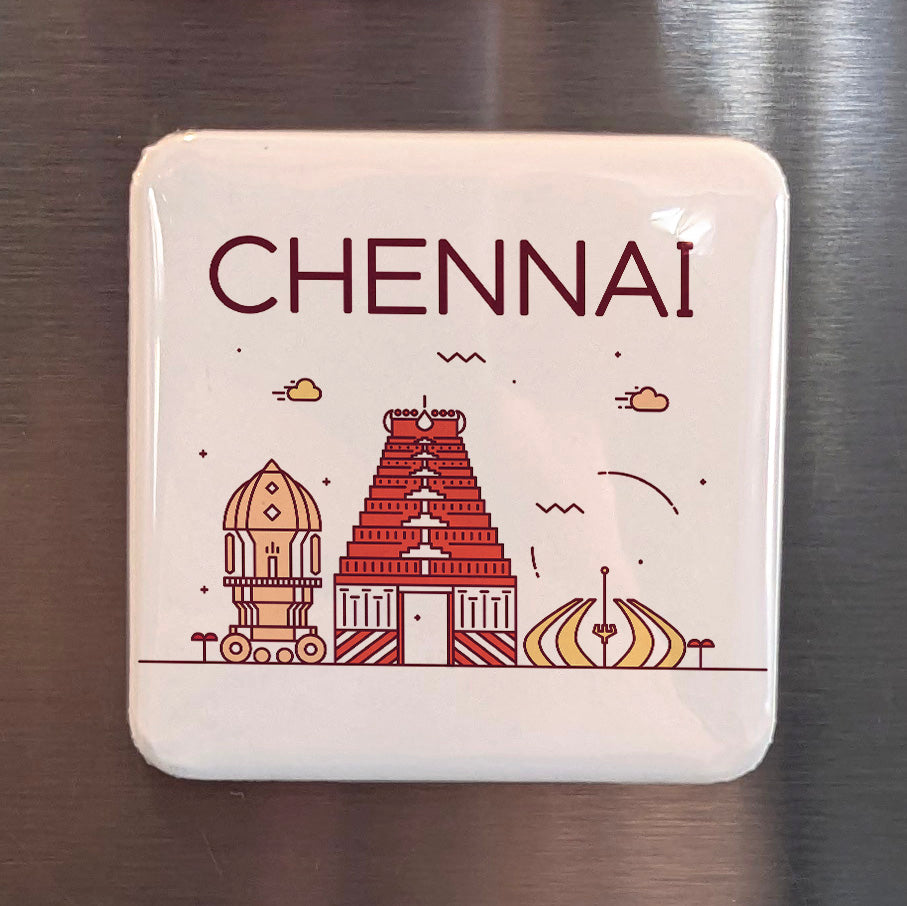 Chennai India Asia Magnet | Gateway of South India on the Coromandel Coast | 2x2 | Made in Canada