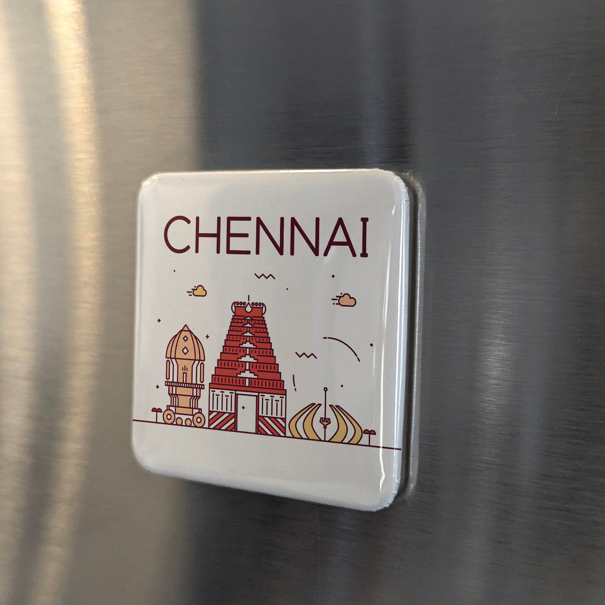 Chennai India Asia Magnet | Gateway of South India on the Coromandel Coast | 2x2 | Made in Canada