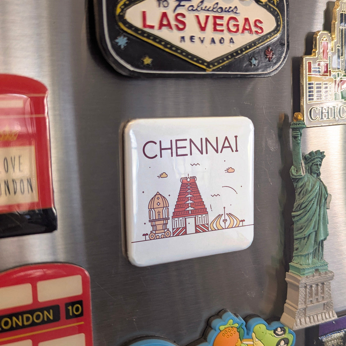 Chennai India Asia Magnet | Gateway of South India on the Coromandel Coast | 2x2 | Made in Canada