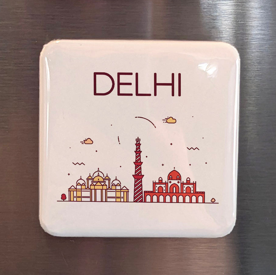 Delhi India Asia Magnet | Capital of Seven Empires on the Yamuna | 2x2 | Made in Canada