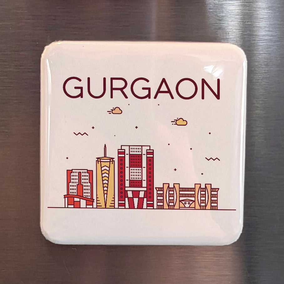 Gurgaon India Asia Magnet | Millennium City of the Delhi NCR | 2x2 | Made in Canada
