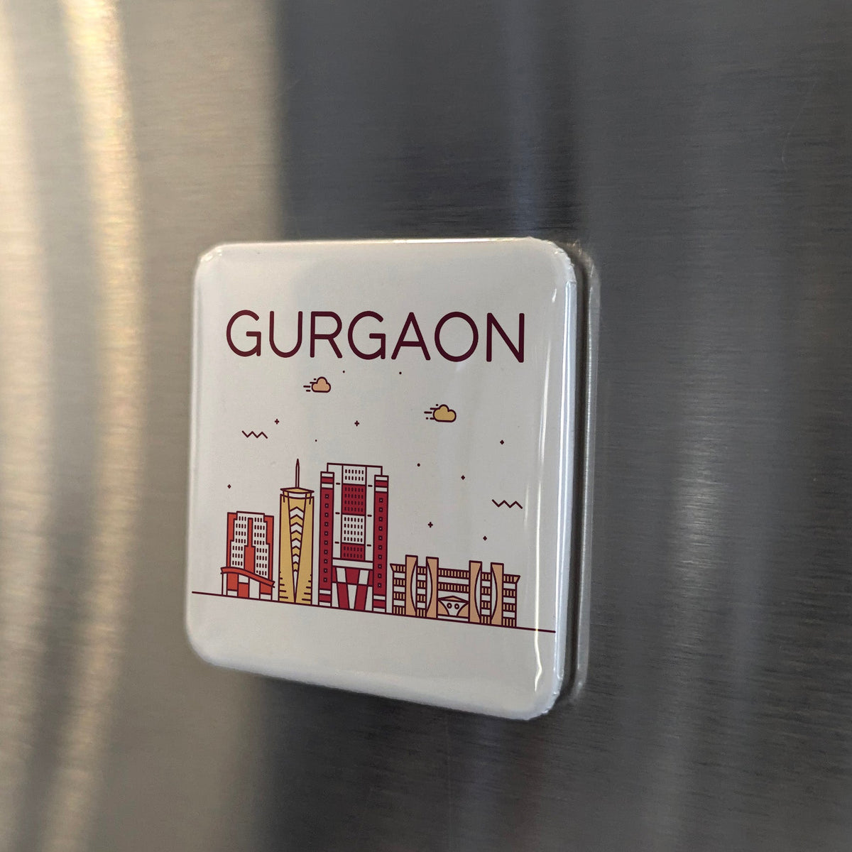 Gurgaon India Asia Magnet | Millennium City of the Delhi NCR | 2x2 | Made in Canada