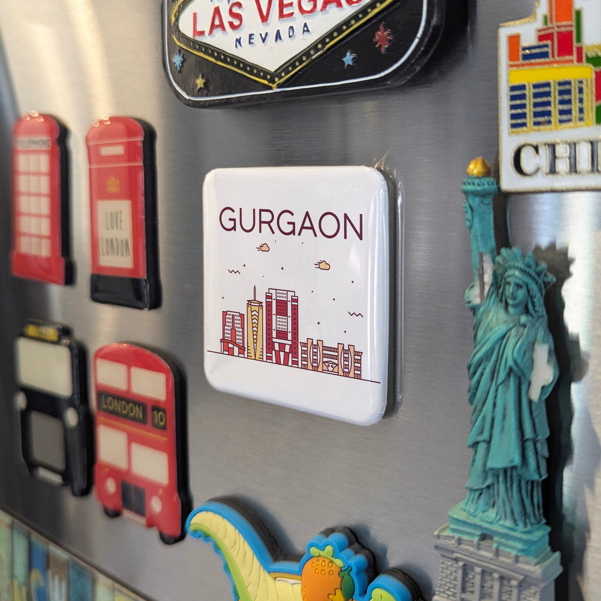 Gurgaon India Asia Magnet | Millennium City of the Delhi NCR | 2x2 | Made in Canada