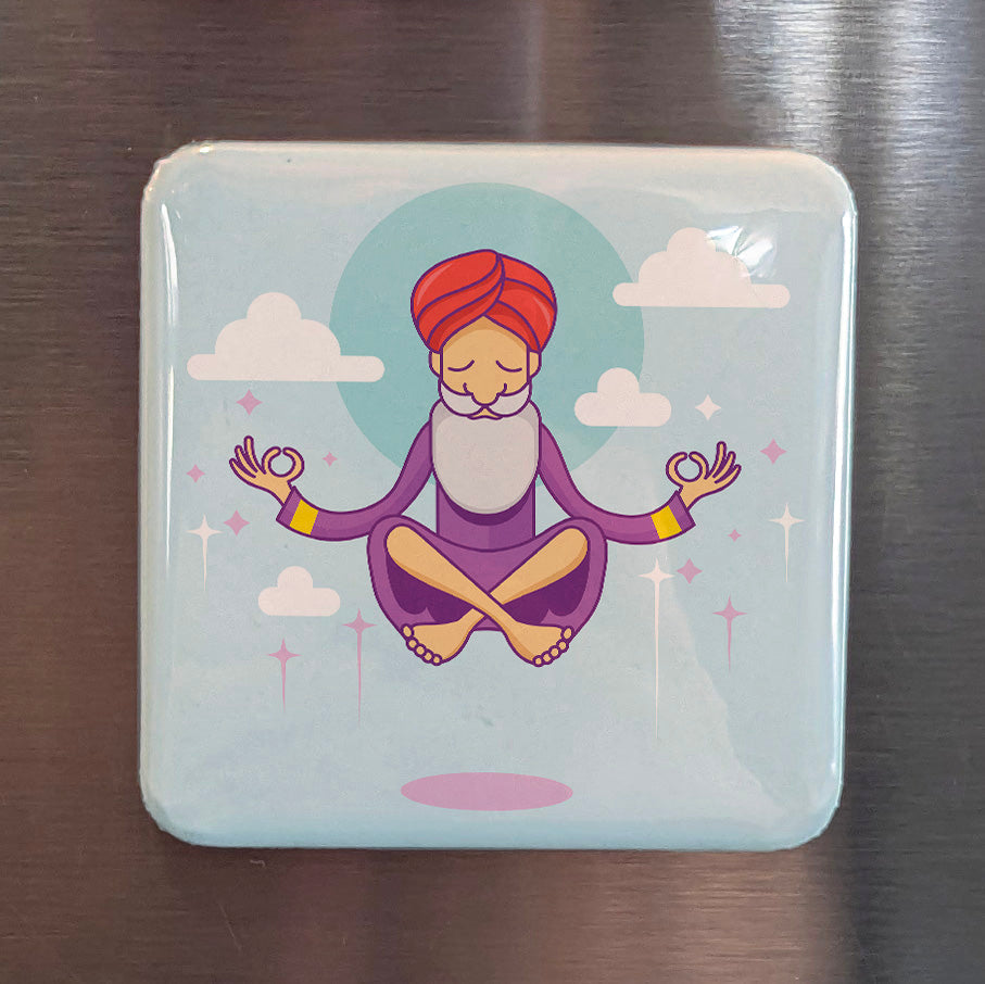 India Asia Magnet | Guru's Meditation Spiritual Heart of the Himalayas | 2x2 | Made in Canada