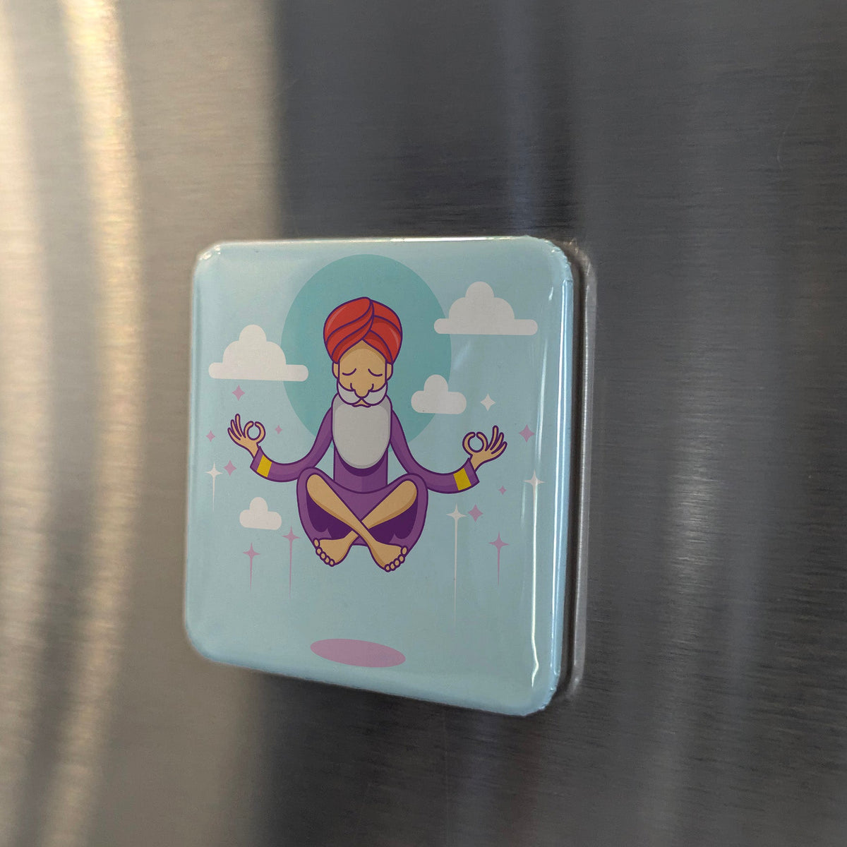 India Asia Magnet | Guru's Meditation Spiritual Heart of the Himalayas | 2x2 | Made in Canada