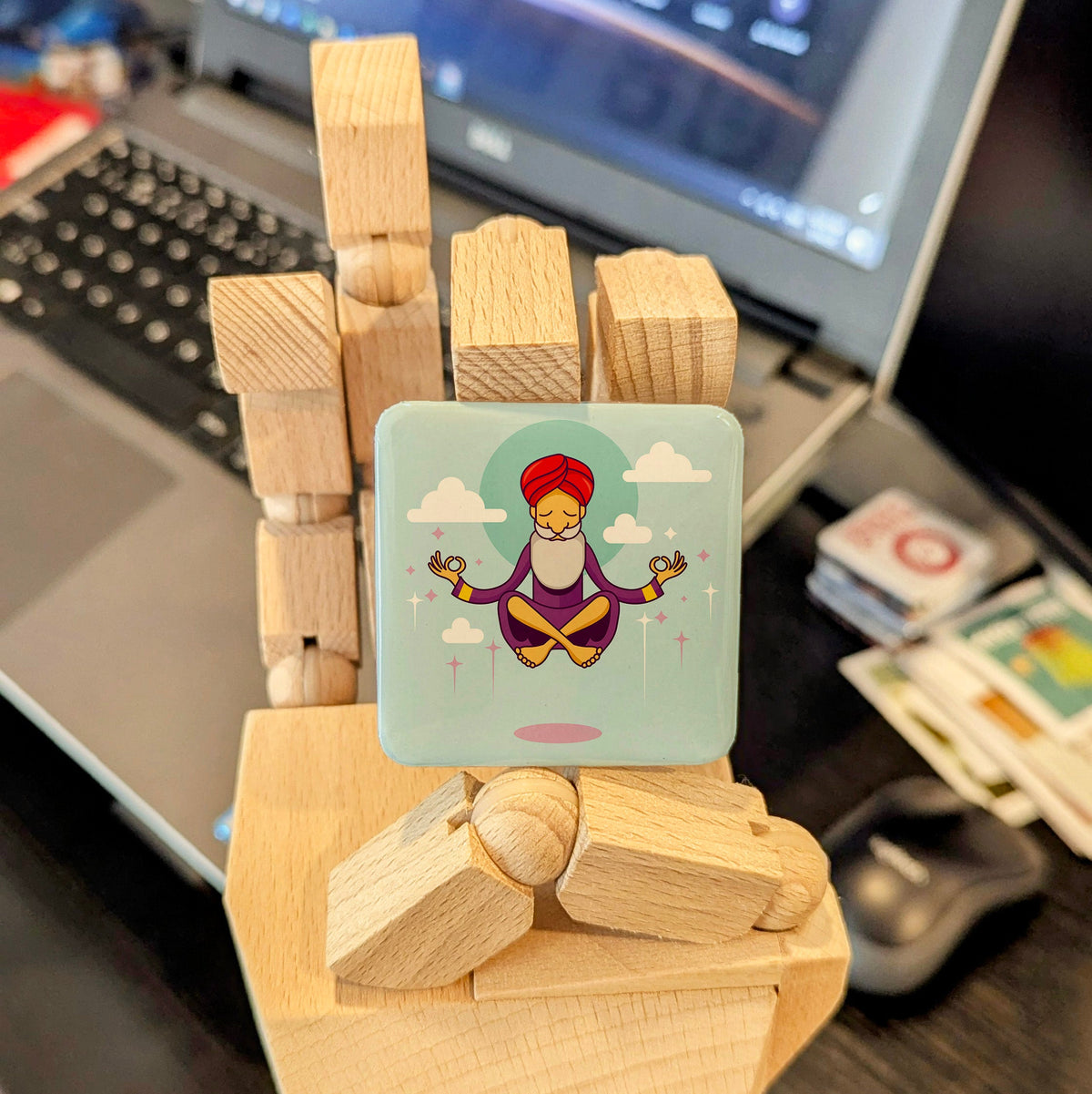 India Asia Magnet | Guru's Meditation Spiritual Heart of the Himalayas | 2x2 | Made in Canada