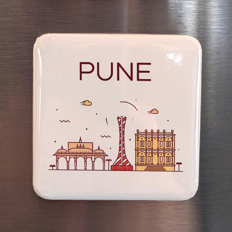 Pune India Asia Magnet | Oxford of the East on the Mutha River | 2x2 | Made in Canada