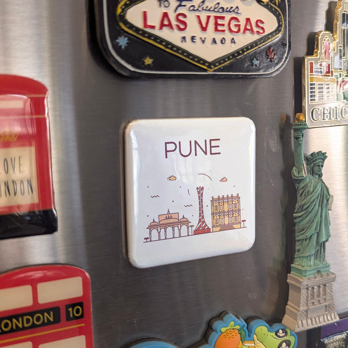 Pune India Asia Magnet | Oxford of the East on the Mutha River | 2x2 | Made in Canada