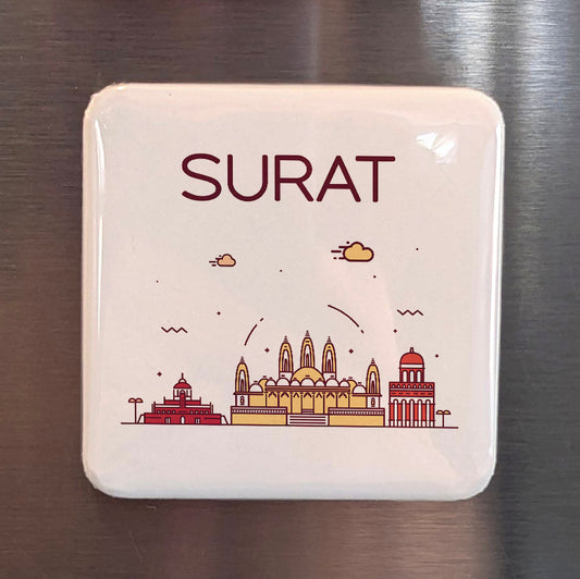 Surate Inde Asie Magnet | Ville Diamant sur la rivière Tapti | 2x2 | Fabriqué au Canada