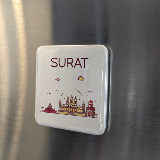 Surate Inde Asie Magnet | Ville Diamant sur la rivière Tapti | 2x2 | Fabriqué au Canada