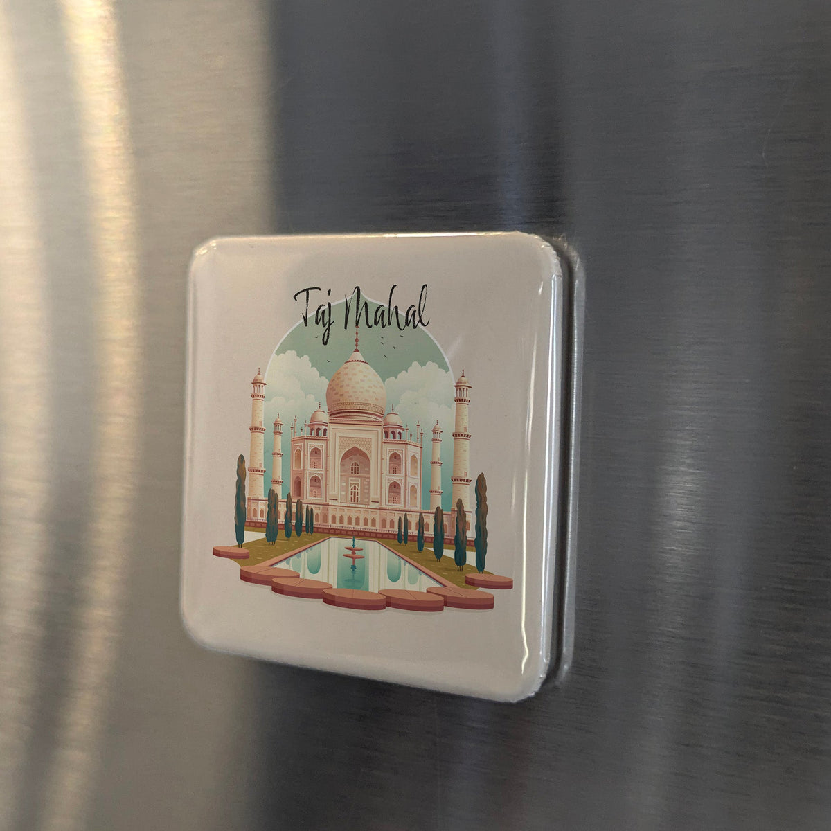 India Asia Magnet | Taj Mahal Eternal Monument to Love in Agra | 2x2 | Made in Canada