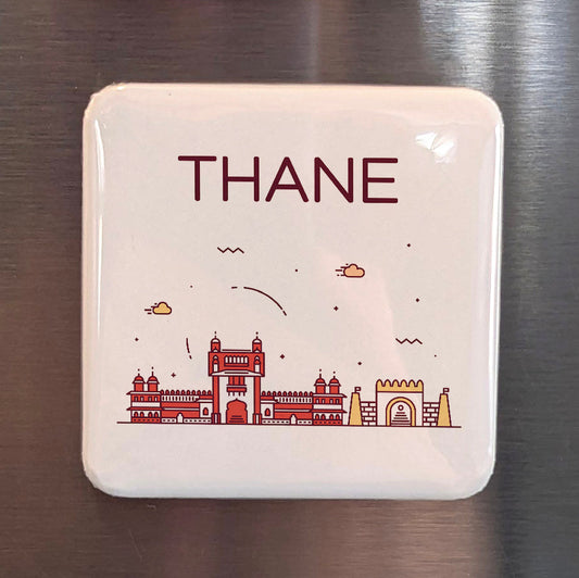 Thane Inde Asie Aimant | Ville des Lacs sur la Rive du Ruisseau Ulhas | 2x2 | Fabriqué au Canada
