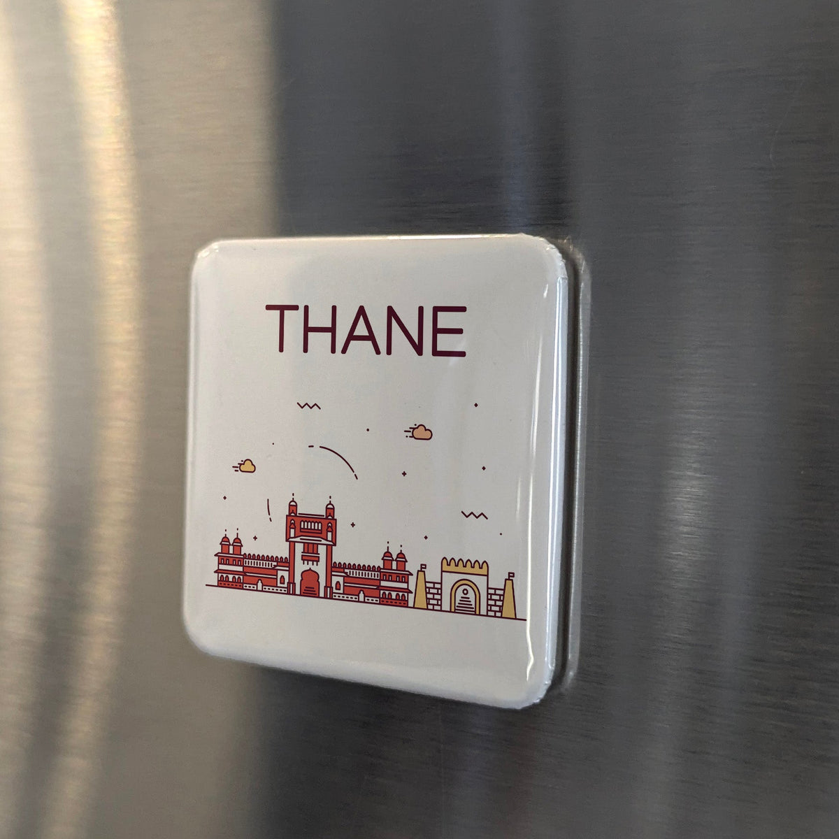 Thane India Asia Magnet | City of Lakes on the Shore of Ulhas Creek | 2x2 | Made in Canada