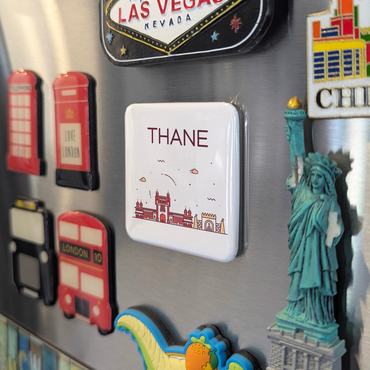 Thane India Asia Magnet | City of Lakes on the Shore of Ulhas Creek | 2x2 | Made in Canada