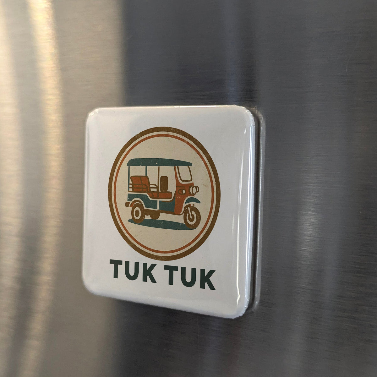 India Asia Magnet | Tuk Tuk Auto Rickshaw Icon of the Indian Streets | 2x2 | Made in Canada