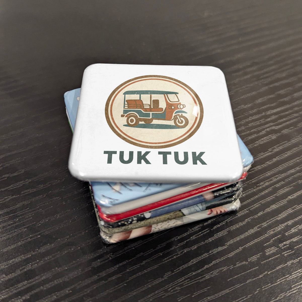 India Asia Magnet | Tuk Tuk Auto Rickshaw Icon of the Indian Streets | 2x2 | Made in Canada