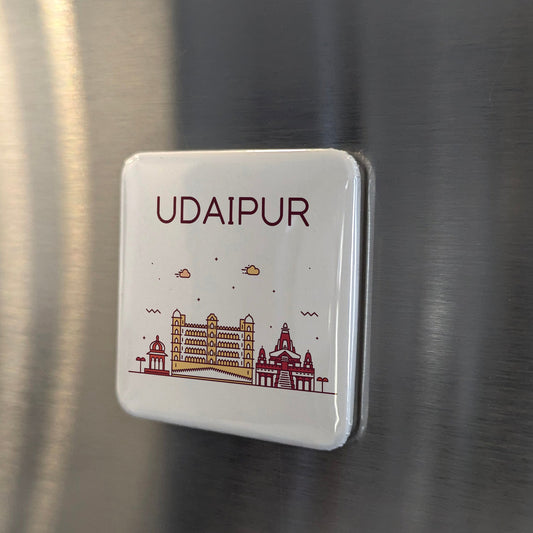 Aimant Udaipur Inde Asie | Ville des lacs et des palais du Rajasthan | 2x2 | Fabriqué au Canada