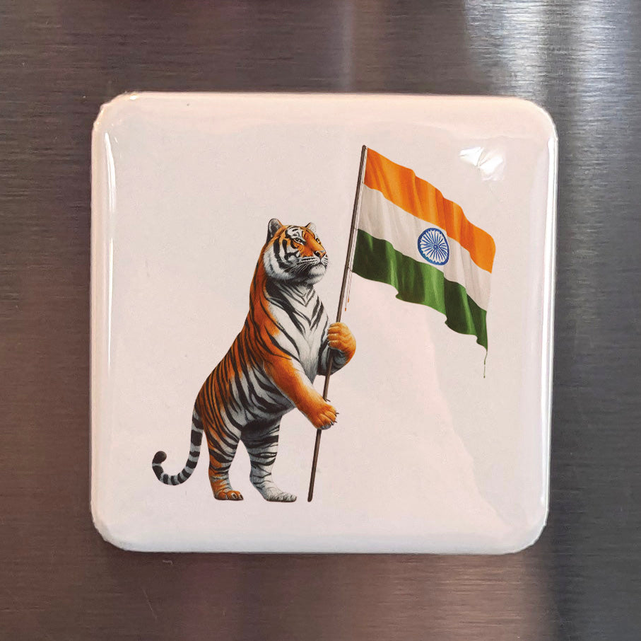India Asia Magnet | Bengal Tiger of the Indian Subcontinent | 2x2 | Made in Canada