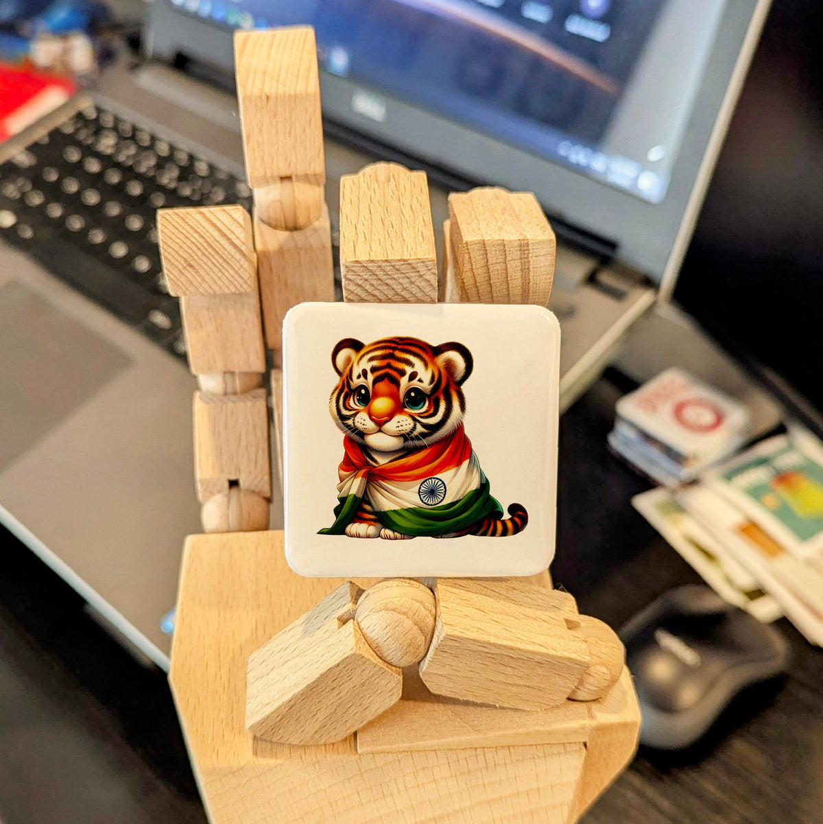 India Asia Magnet | Royal Bengal Tiger Symbol of Indian Wildlife | 2x2 | Made in Canada