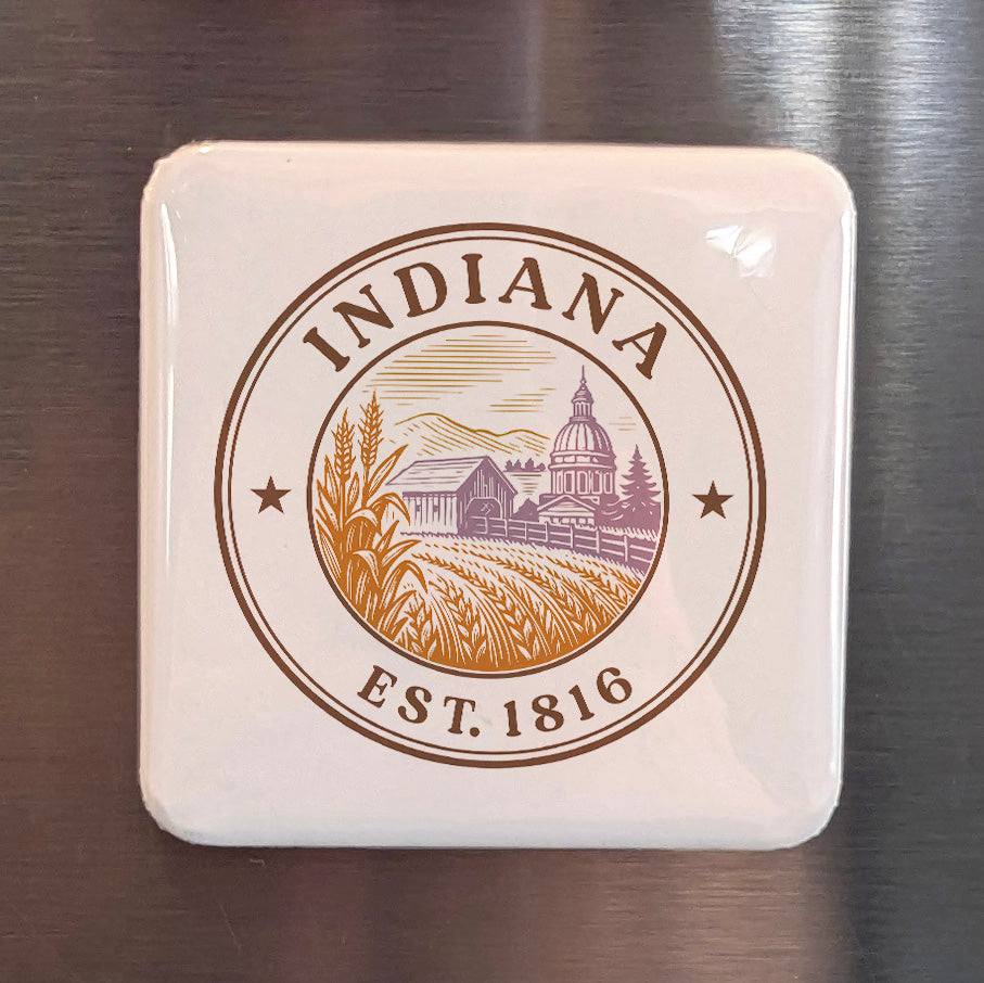 Indiana Magnet | The Hoosier State | 2×2 | Made in Canada - PhiloPerse