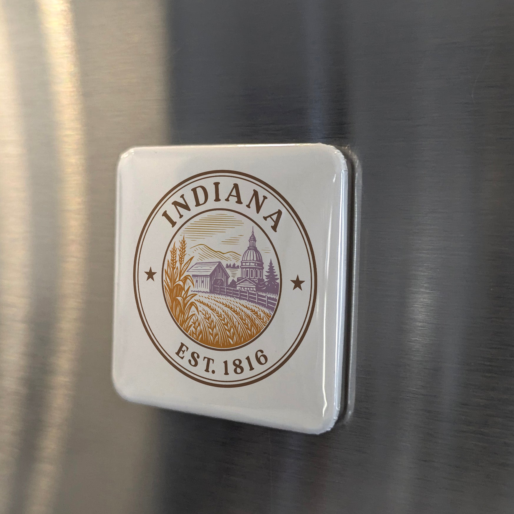Indiana Magnet | The Hoosier State | 2×2 | Made in Canada - PhiloPerse
