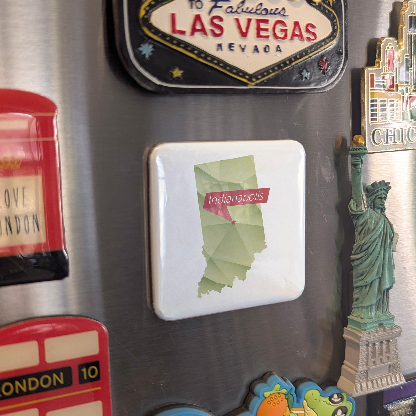 Indianapolis Indiana Magnet | Hoosier Heart | 2×2 | Made in Canada - PhiloPerse