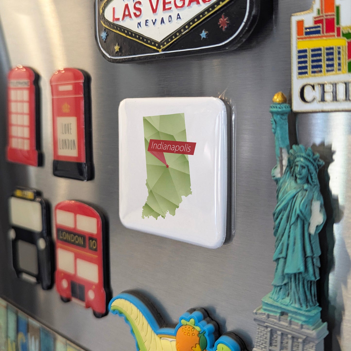 Indianapolis Indiana Magnet | Hoosier Heart | 2×2 | Made in Canada - PhiloPerse