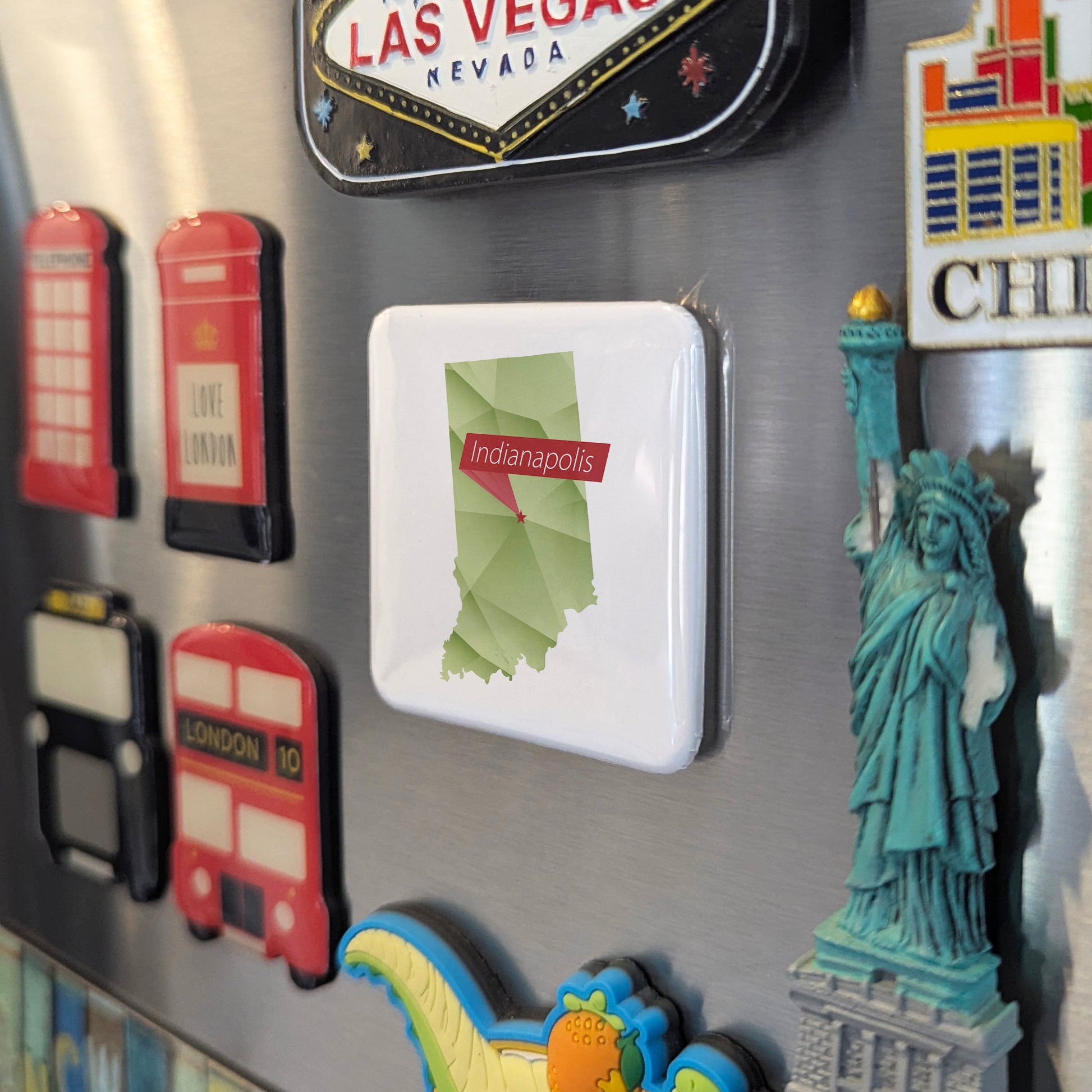 Indianapolis Indiana Magnet | Hoosier Heart | 2×2 | Made in Canada - PhiloPerse
