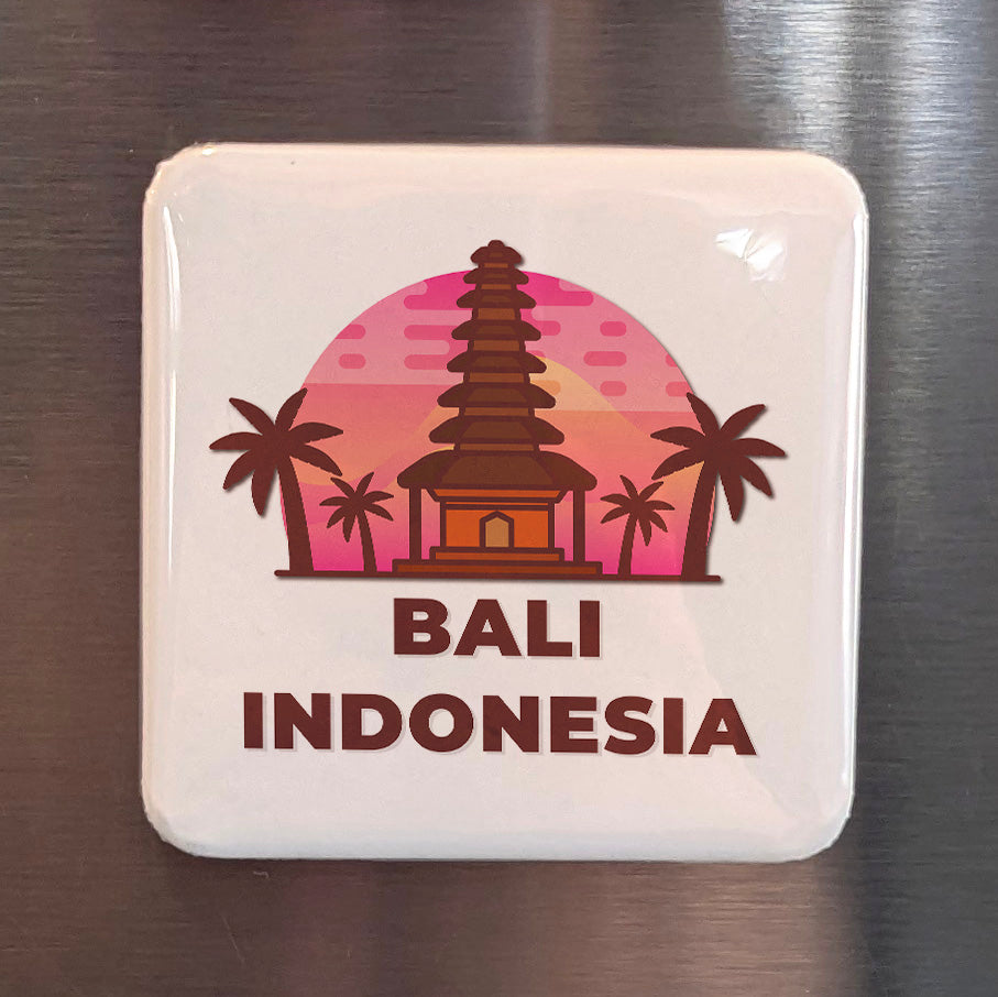 Indonesia Asia Magnet | Bali Spirit of the Illustrated Island of the Gods | 2x2 | Made in Canada