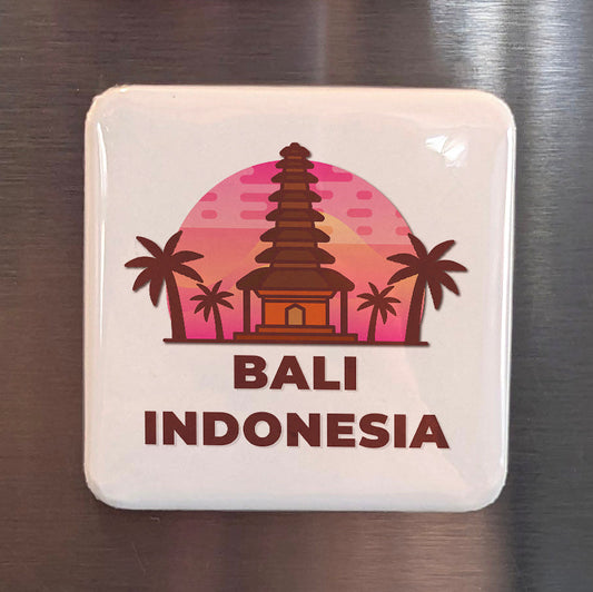 Indonésie Aimant asiatique | Bali Esprit de l'île illustrée des Dieux | 2x2 | Fabriqué au Canada