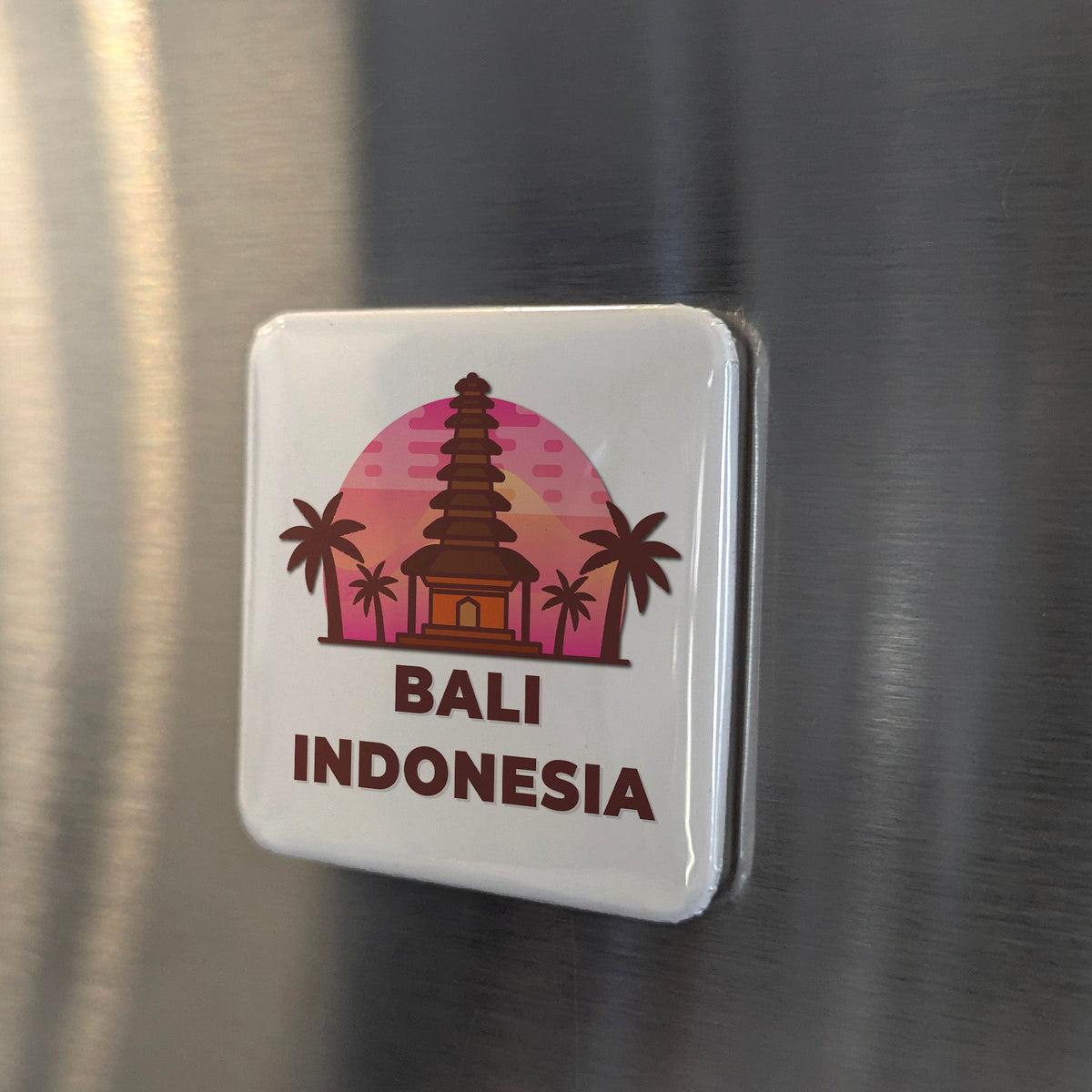 Indonesia Asia Magnet | Bali Spirit of the Illustrated Island of the Gods | 2x2 | Made in Canada