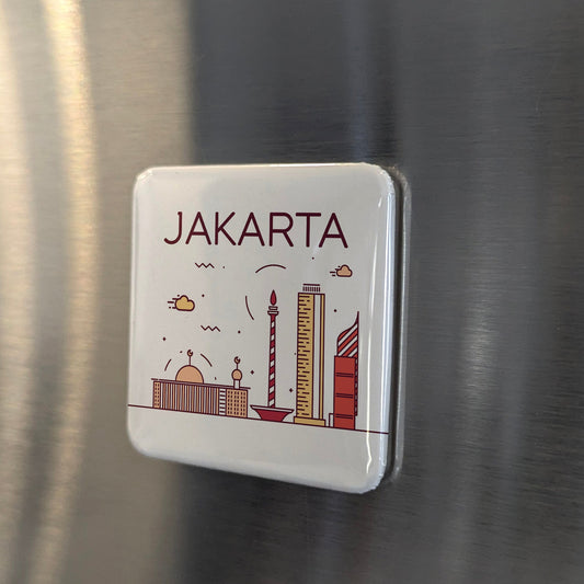Jakarta Indonésie Aimant d'Asie | Capitale des Mille-Îles de l'Archipel | 2x2 | Fabriqué au Canada