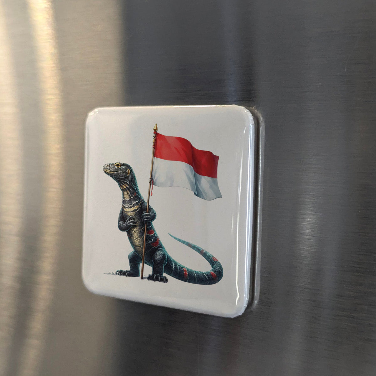 Indonesia Asia Magnet | Komodo Dragon Ancient Predator of the Lesser Sunda Islands | 2x2 | Made in Canada