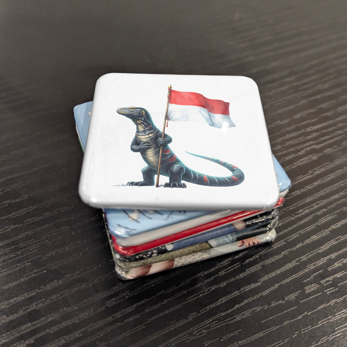 Indonesia Asia Magnet | Komodo Dragon Ancient Predator of the Lesser Sunda Islands | 2x2 | Made in Canada