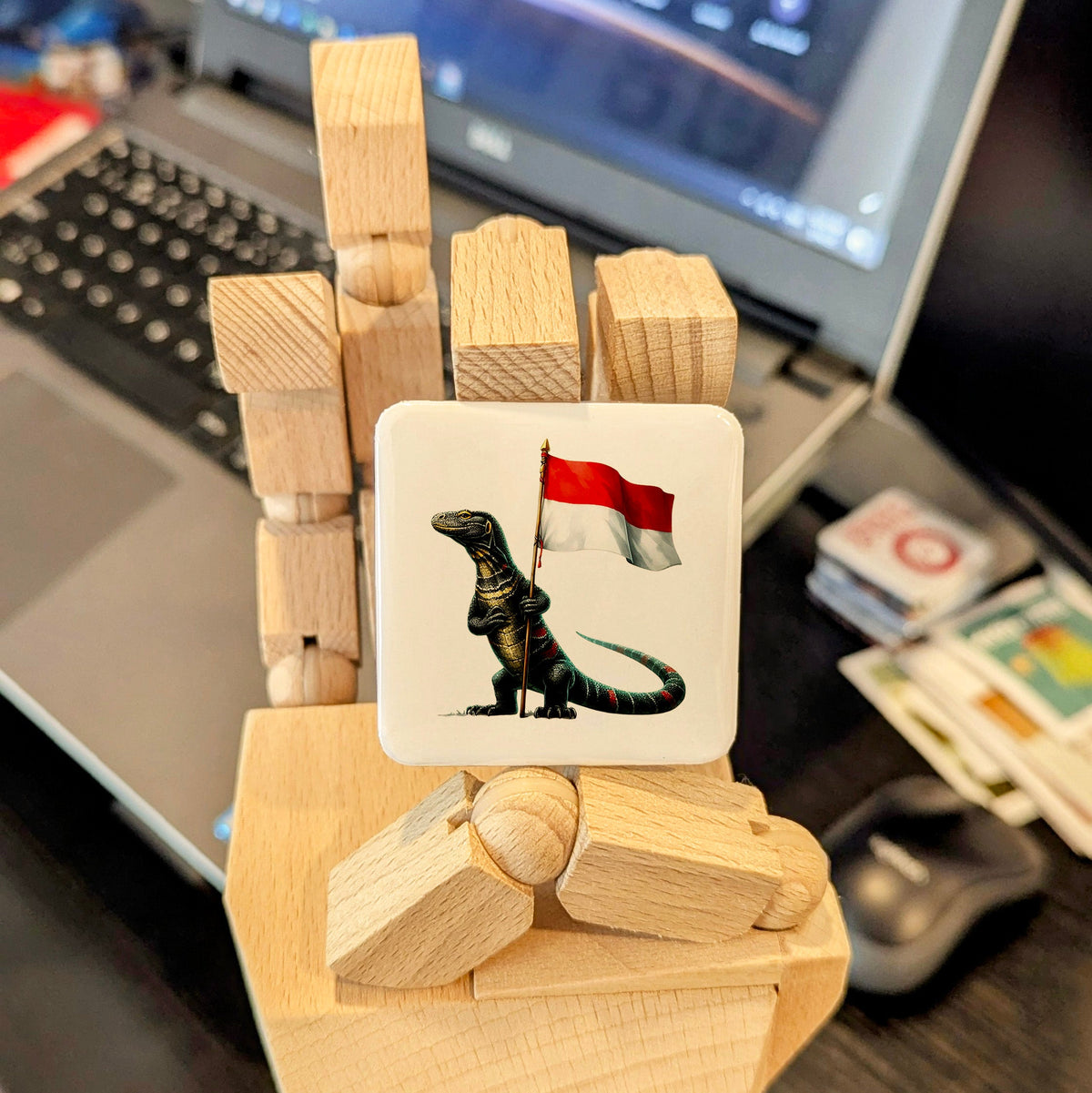 Indonesia Asia Magnet | Komodo Dragon Ancient Predator of the Lesser Sunda Islands | 2x2 | Made in Canada