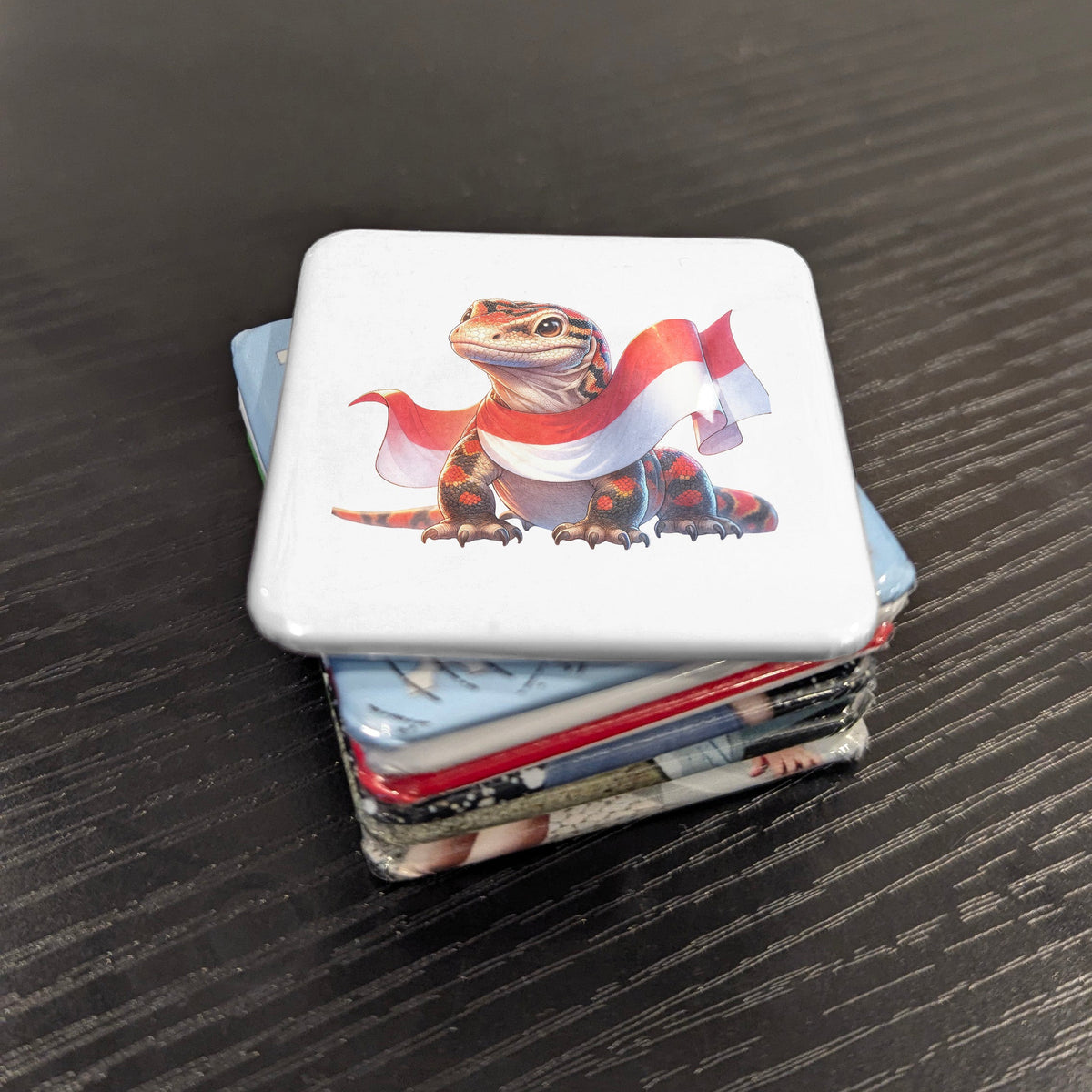 Indonesia Asia Magnet | Indonesian Flag and the Dragon of the Archipelago | 2x2 | Made in Canada