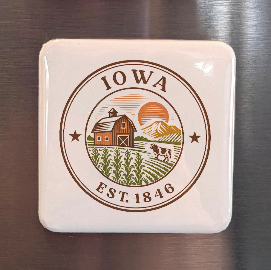 Iowa Magnet | The Hawkeye State | 2×2 | Made in Canada - PhiloPerse