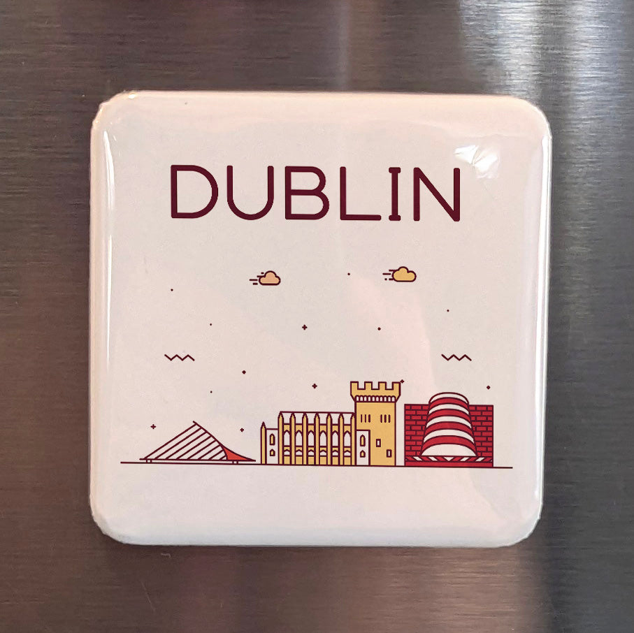 Dublin Ireland Magnet | Fair City on the Liffey and Heart of Celtic Literary Tradition | 2x2 | Made in Canada
