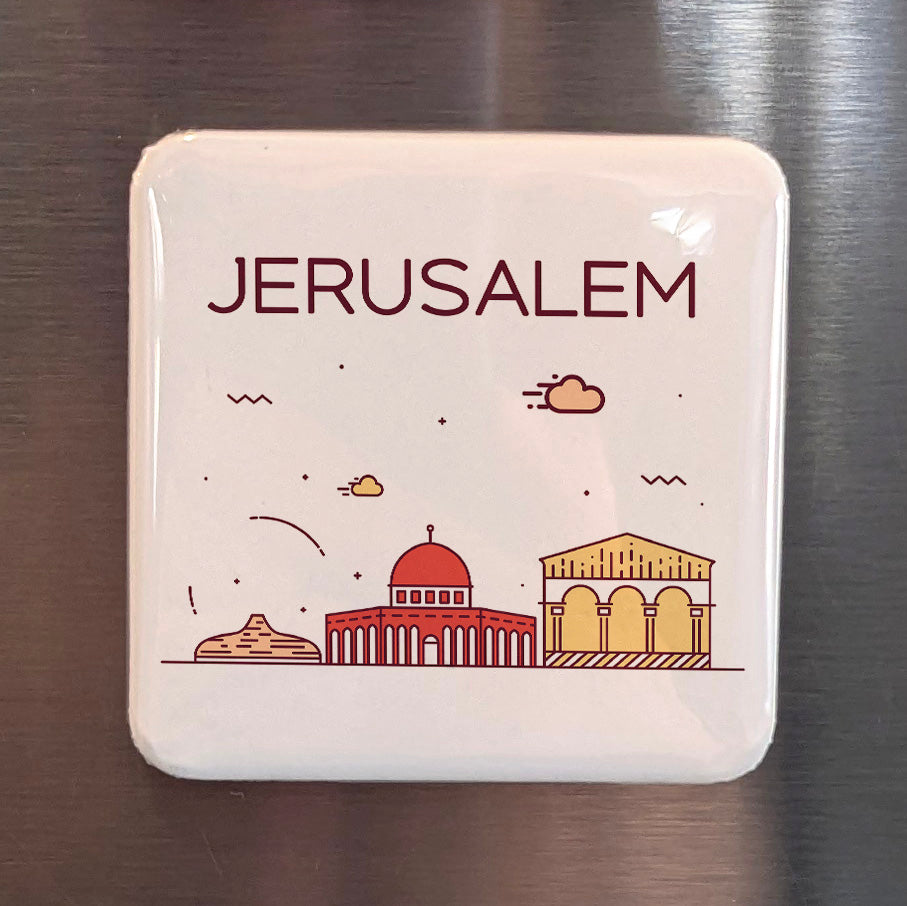 Jerusalem Israel Asia Magnet | Holy City on the Judean Hills | 2x2 | Made in Canada