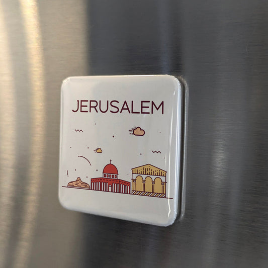 Aimant Israël Jérusalem Asie | Ville Sainte sur les collines de Judée | 5x5 cm | Fabriqué au Canada