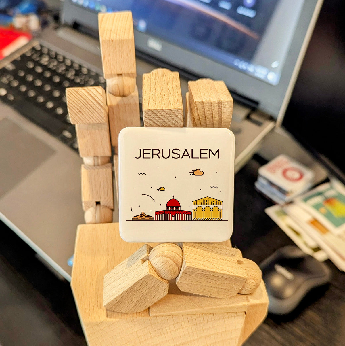 Jerusalem Israel Asia Magnet | Holy City on the Judean Hills | 2x2 | Made in Canada