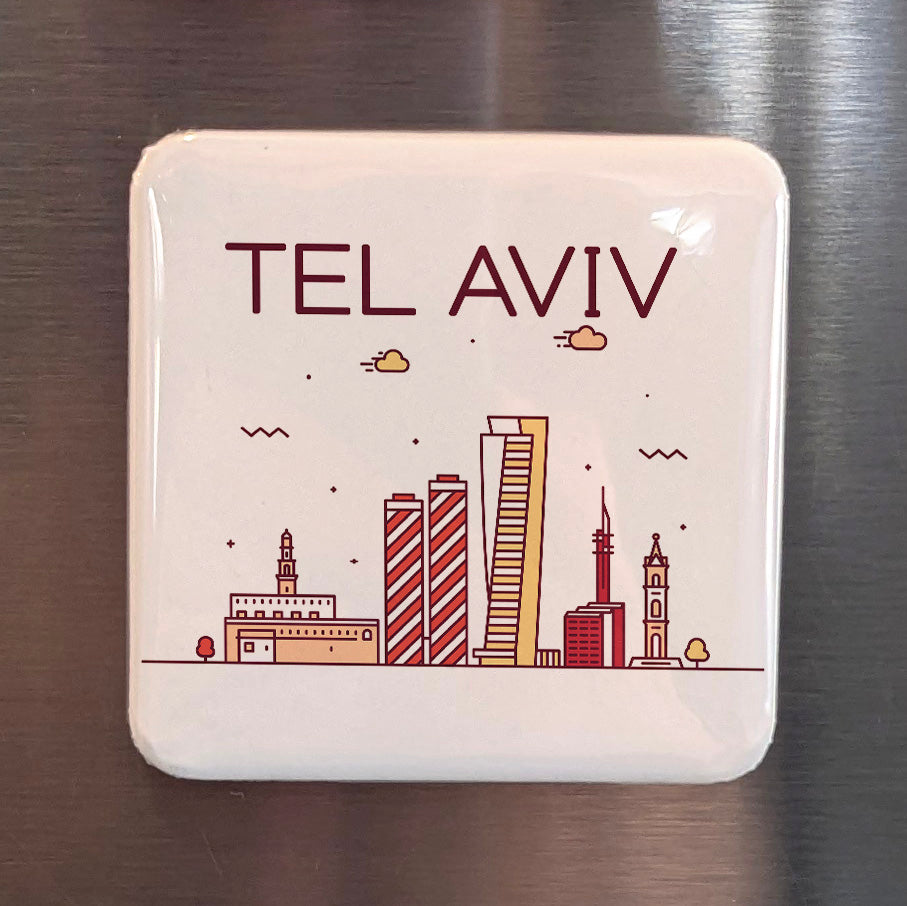 Tel Aviv Israel Asia Magnet | White City on the Mediterranean Shore | 2x2 | Made in Canada