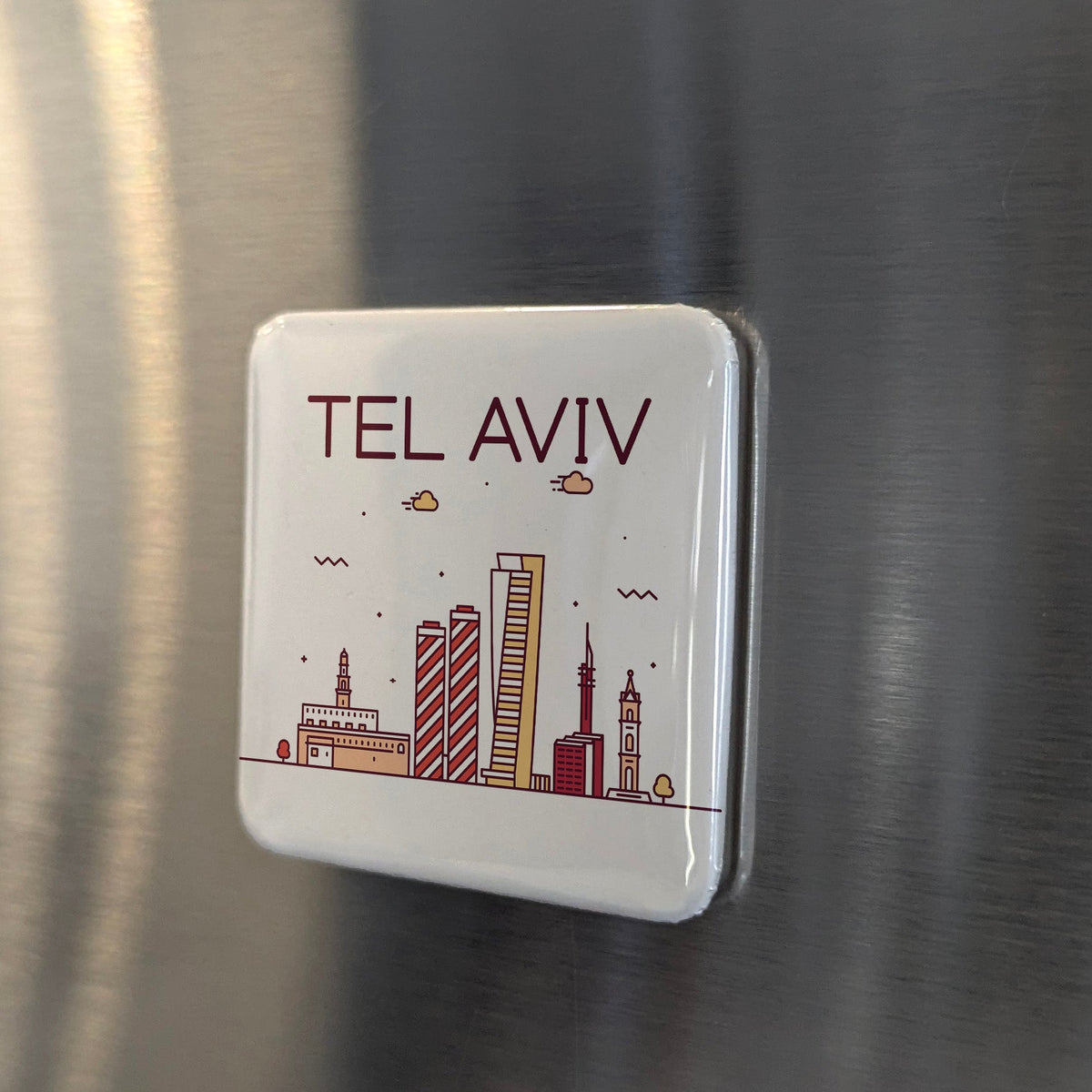 Tel Aviv Israel Asia Magnet | White City on the Mediterranean Shore | 2x2 | Made in Canada