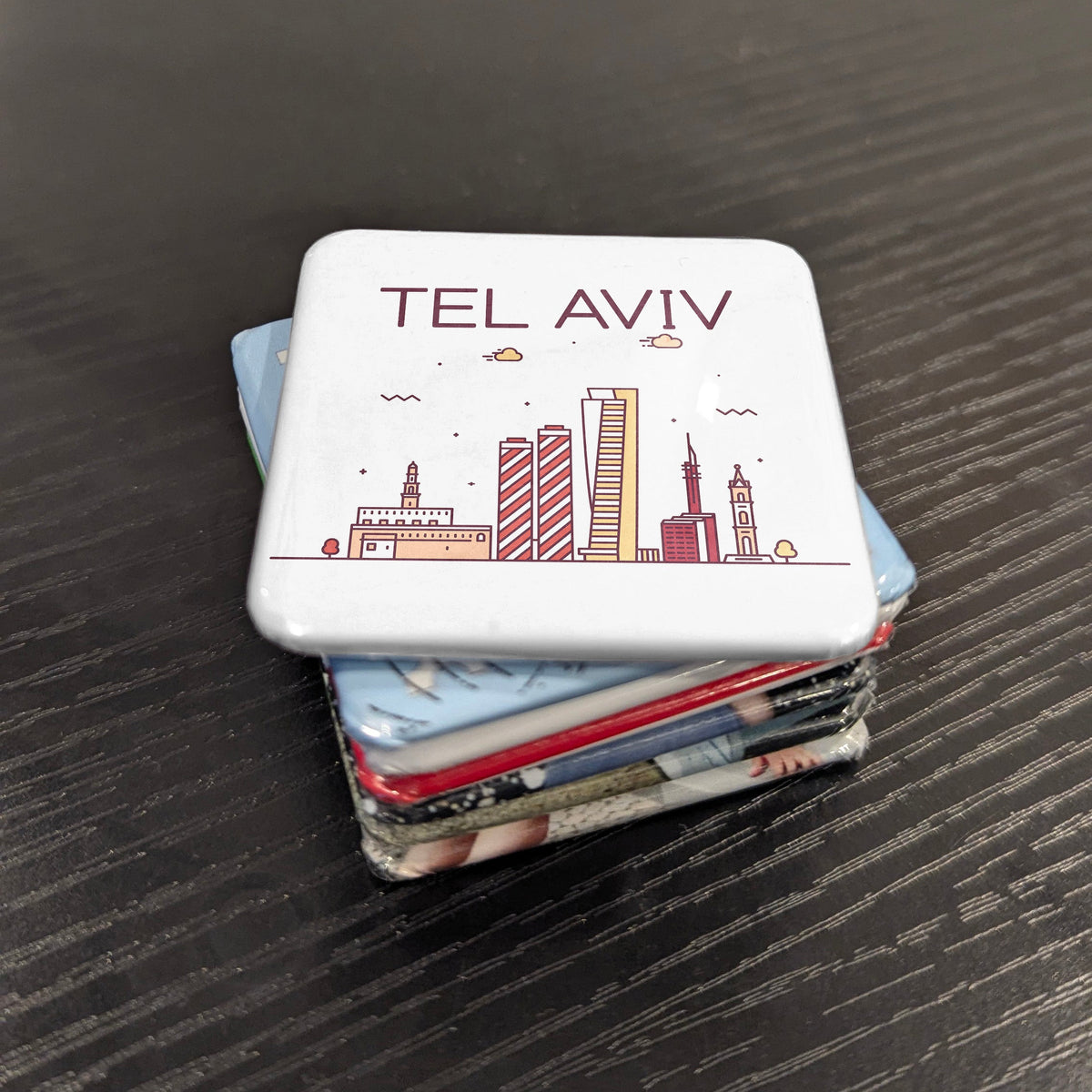 Tel Aviv Israel Asia Magnet | White City on the Mediterranean Shore | 2x2 | Made in Canada
